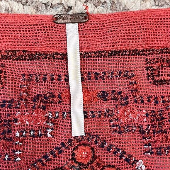Free people Casablanca Moroccan Lace sz S Embroidered boho peasant hippie flowy - Picture 11 of 11